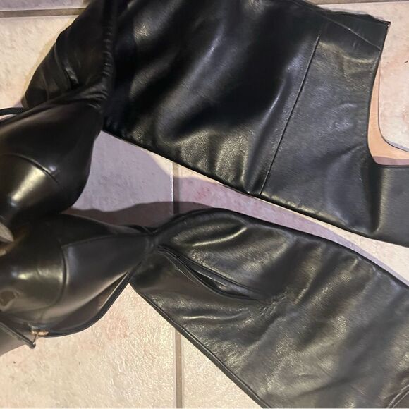 Gucci horsebit heel cutout dress shoes logo Nappa thigh high Over The Knee Boots - Picture 7 of 14